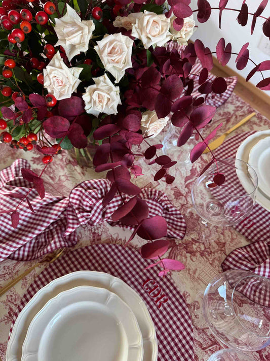 Sottopiatto Vichy bordeaux