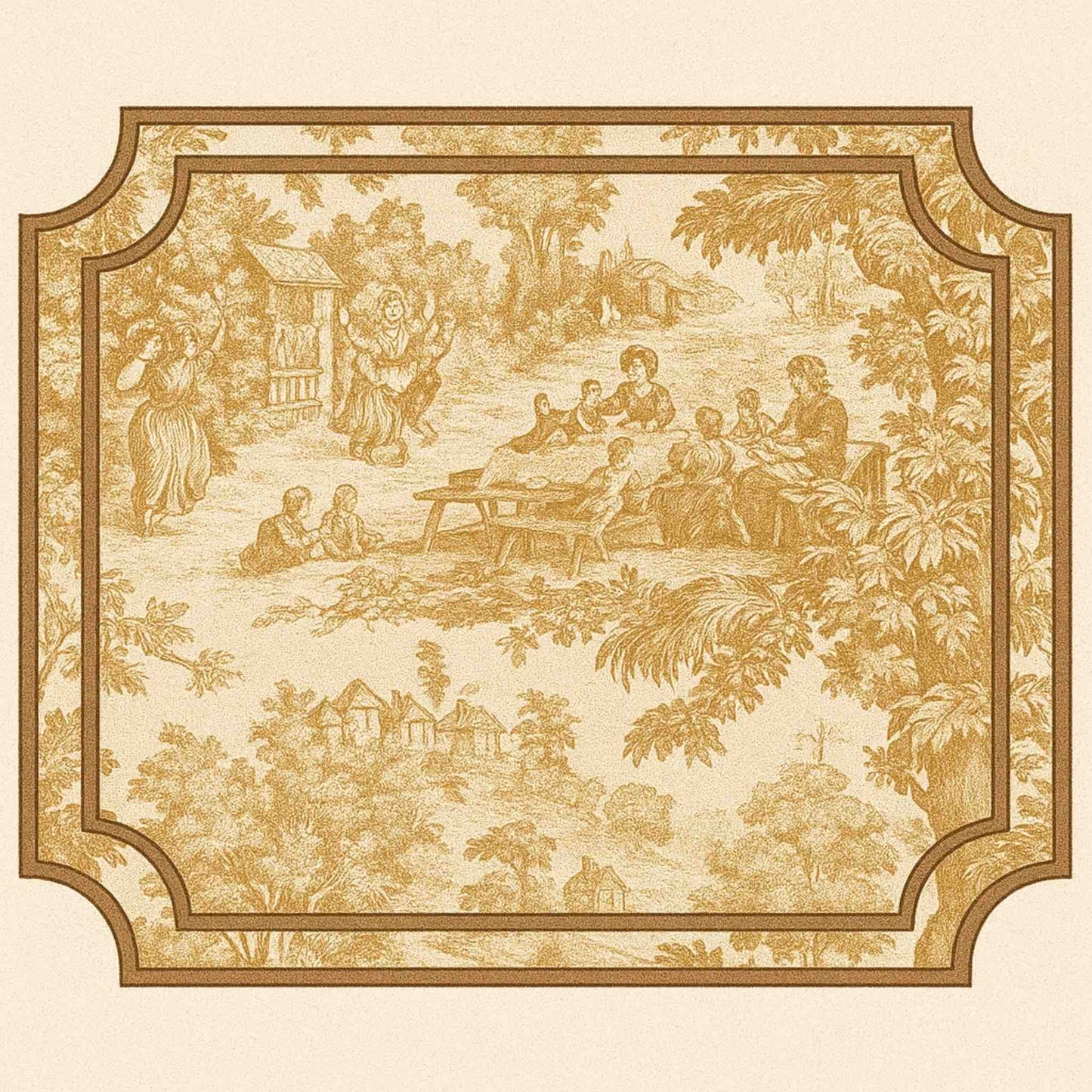 Tovaglietta Toile de jouy ocra