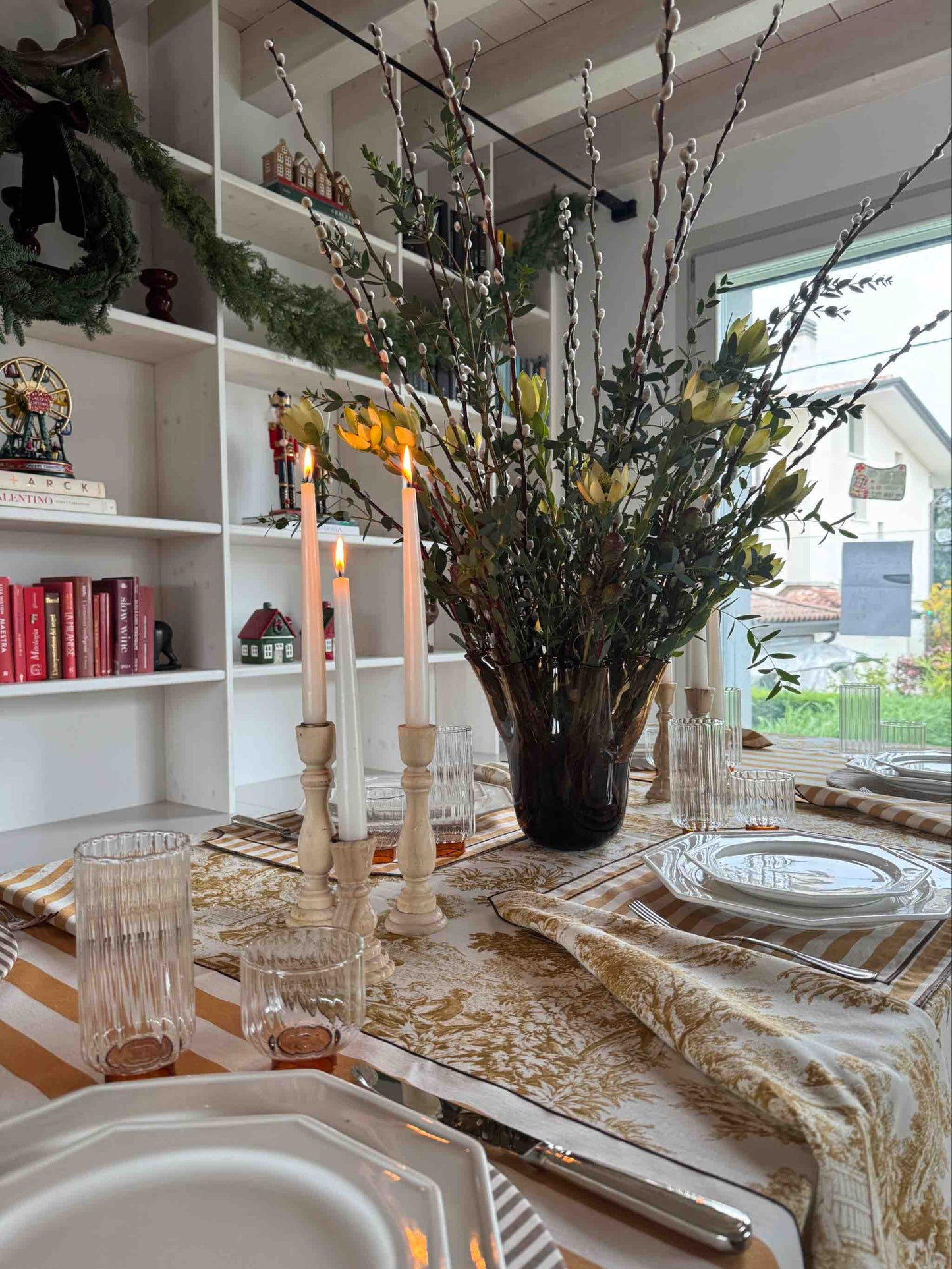 Tovaglia Toile de jouy ocra