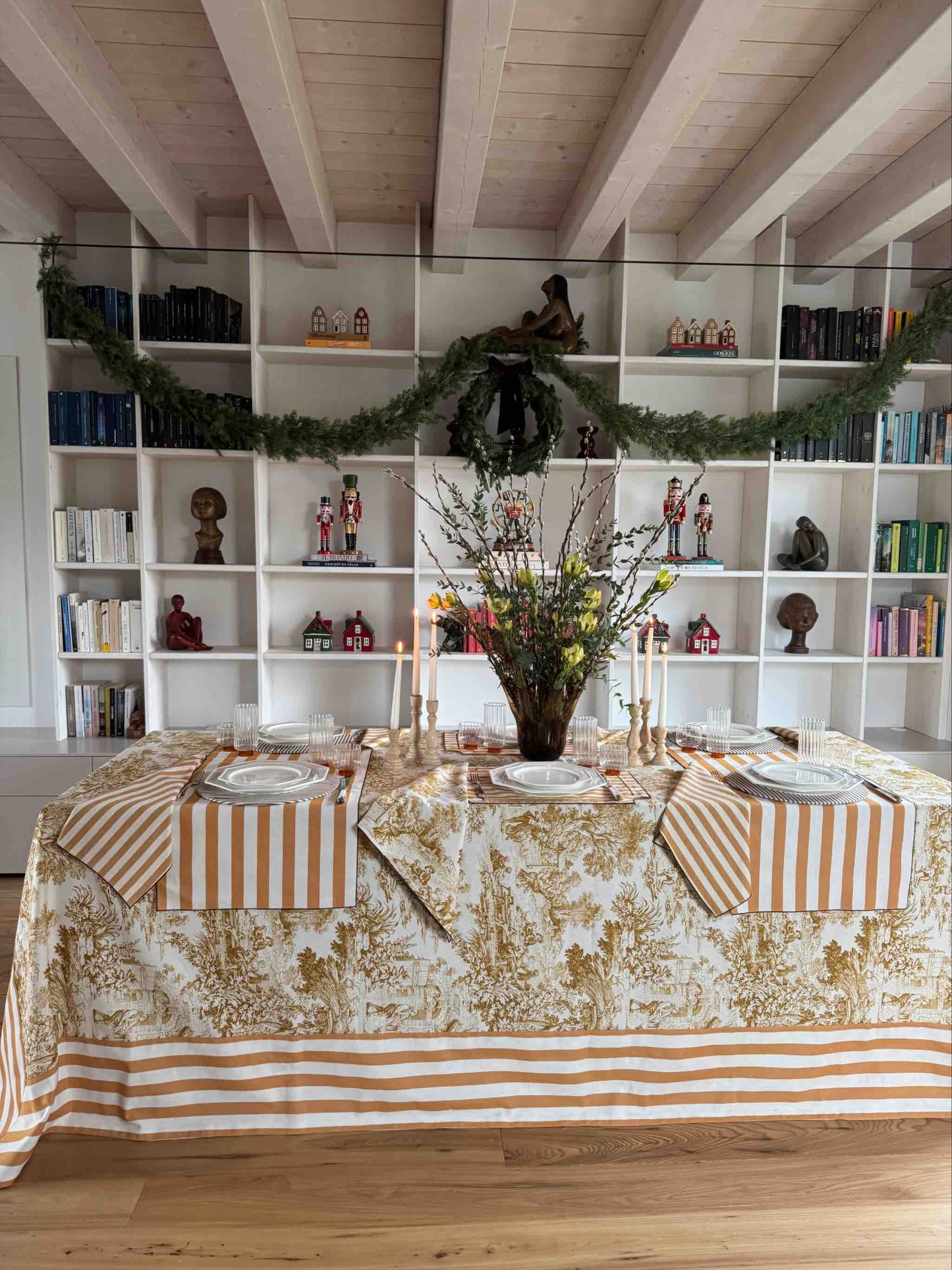 Tovaglia Toile de jouy ocra