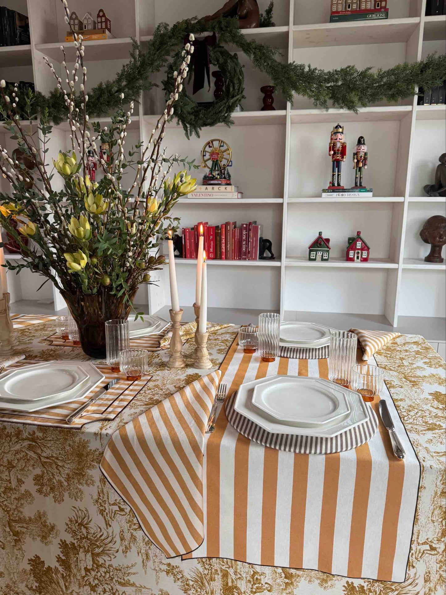 Tovaglia Toile de jouy ocra